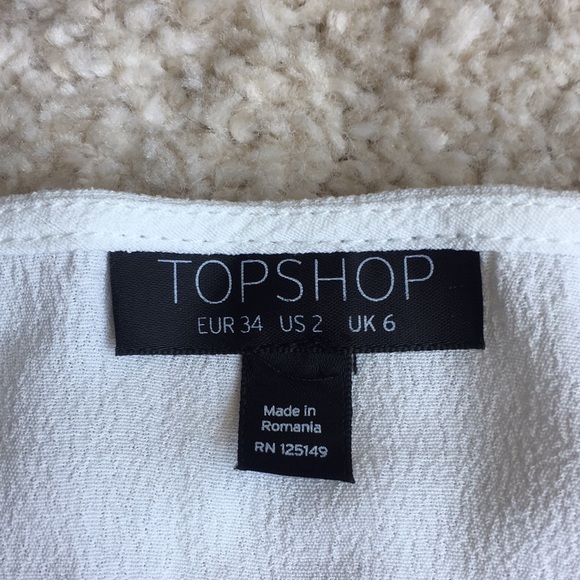 NEW Topshop Asymmetric Button Down Wrap Shirt / Top - White - Picture 6 of 6